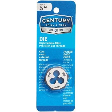 Century Drill & Tool Century Drill & Tool 10-32 National Fine 1 In. Across Flats Fractional Hexagon Die 96105